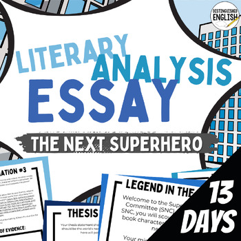 Preview of Fun Literary Analysis Essay Assignment with Graphic Organizers and Sample