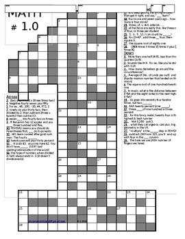 Preview of Fun MATH Crossword Puzzle STEM