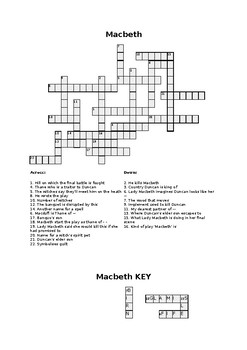 Preview of Fun 'Macbeth' crossword revision test