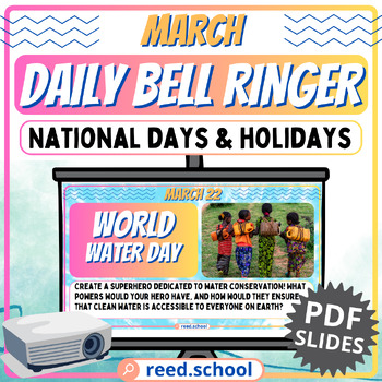 Preview of Fun March Bell Ringer: National Days and Holidays PDF Slides