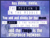Fun Math Definition Poster - MEAN, MODE, MIDDLE and RANGE Rhyme