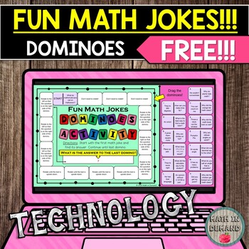 Preview of Fun Math Jokes Dominoes Activity in GOOGLE SLIDES DISTANCE LEARNING