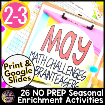 Preview of Fun Math Worksheets for End of the Year 3rd grade | Math Enrichment Activities