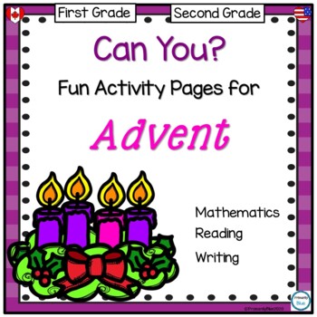 Preview of Fun Math and Literacy Activity Pages for Advent