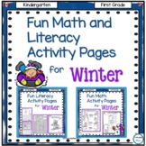 Fun Math and Literacy Activity Pages for Winter BUNDLE