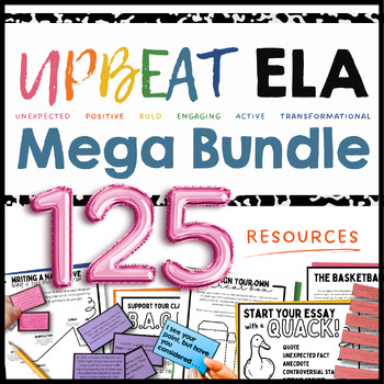 Preview of Fun Middle School ELA Mega Bundle - Activities Games Projects Posters Essays
