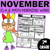 Fun Morning Work for 2nd Grade: November Thanksgiving Themed