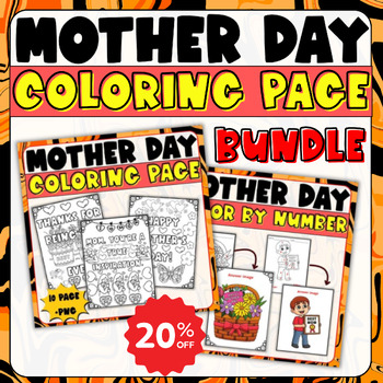 Preview of Fun Mother's Day Coloring sheets - Color by Number, Craft&Activities, Bundle