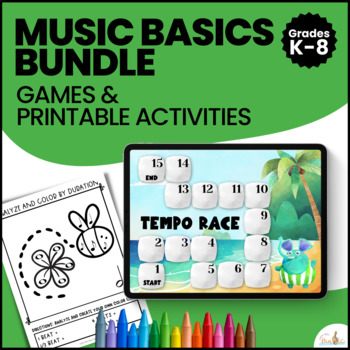 Preview of Fun Music Games for Elementary Music Class / Digital & Printable Music Centers