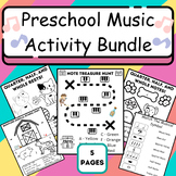 Fun Music Worksheet Bundle for PreSchool 5 Pages