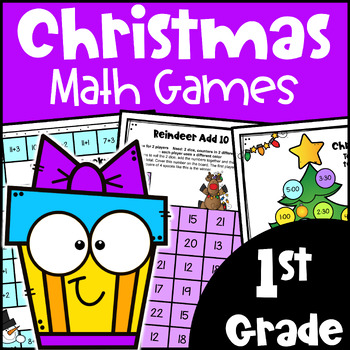 Preview of Fun NO PREP Christmas Math Games: 1st Grade Activities w/ Santa, Reindeer & More