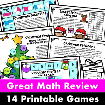 Fun No Prep Christmas Math Games: 2Nd Grade Activities W/ Reindeer, Elves Etc
