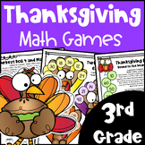 Fun NO PREP Thanksgiving Math Games - 3rd Grade Activities