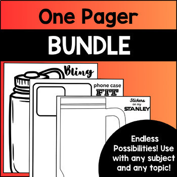 Preview of Fun One Pager BUNDLE / One Pager BUNDLE / One Pager Activity