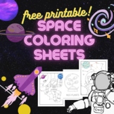 Fun Outer Space Coloring Sheets (Free printables)K-1st grade