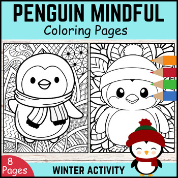 Fun Penguin Mindlessness Mandala Art Coloring Pages |Penguin Printable ...