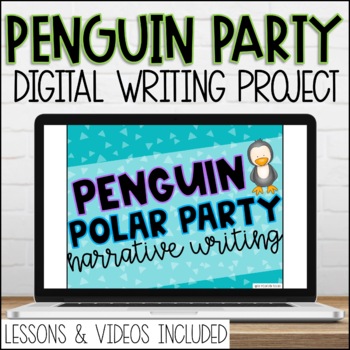 Preview of Fun Penguin Winter Writing Activity for Google Slides with Videos