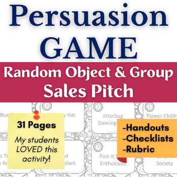 Preview of Fun Persuasion Activity - Rhetoric & Persuasive Writing for Middle & High School