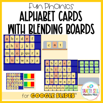 Preview of Fun Phonics Alphabet Letter Cards with blending boards Google Slides™