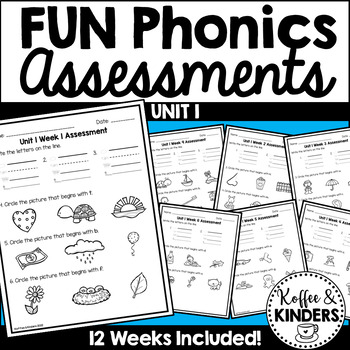 Preview of Fun Phonics Kindergarten Assessments - Unit 1