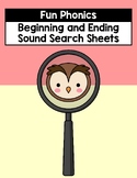Fun Phonics Beginning and Ending Sound Search Sheets