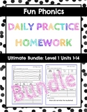 Fun Phonics Daily Practice Bundle: Level 1 Units 1-14 Prac