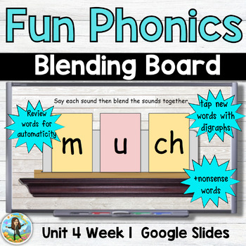 Preview of Fun Phonics Digital Blending Board Kindergarten Unit 4 Week 1