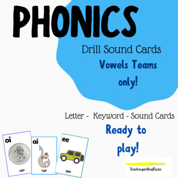 Preview of Fun Phonics Drill Sound Cards Vowel Teams Google Slides