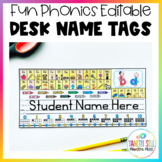 Fun Phonics Editable Desk Name Tags