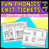 Fun Phonics Exit Tickets - Level 2 Unit 4 - Suffix s and e