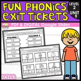 Fun Phonics Exit Tickets - Level 2 Unit 9 - Printable and 