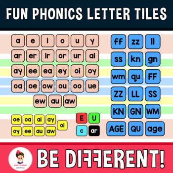 Preview of Fun Phonics Letter Tiles Word Work Building Clipart