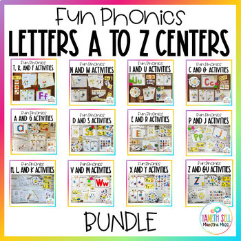Preview of Fun Phonics Letters A to Z Center Activities | Bundle