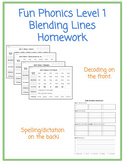 Fun Phonics Level 1 Blending Lines Homework