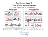 Fun Phonics Level 2 Aligned Word Wall (3"x5") - Trick Word