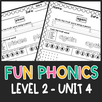 Preview of Fun Phonics | Level 2 - Unit 4 Trick Word Practice