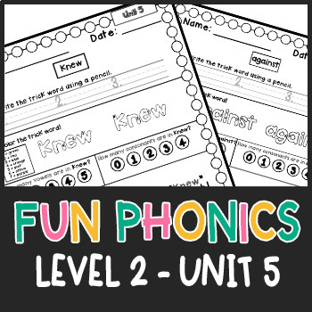 Preview of Fun Phonics | Level 2 - Unit 5 Trick Word Practice