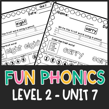 Preview of Fun Phonics | Level 2 - Unit 7 Trick Word Practice