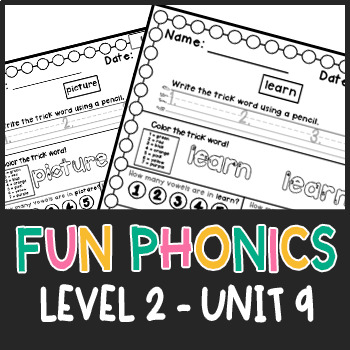 Preview of Fun Phonics |  Level 2 - Unit 9 Trick Word Practice