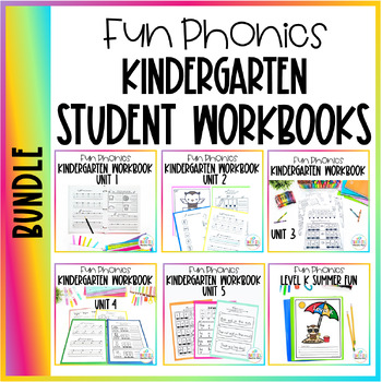 Preview of Fun Phonics Kindergarten Student Phonic Workbooks | Bundle