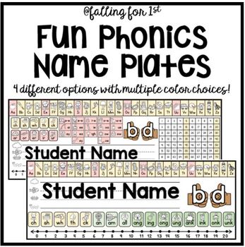 Preview of Fun Phonics Name Plates