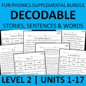 Preview of 2nd Grade Fun Phonics FULL YEAR BUNDLE | Decodable Readers, Intervention Lessons