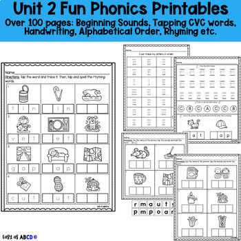 Preview of Fun Phonics Unit 2: Decoding, CVC Words, and More