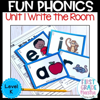 Preview of Fun Phonics Write the Room Alphabet Level K Unit 1