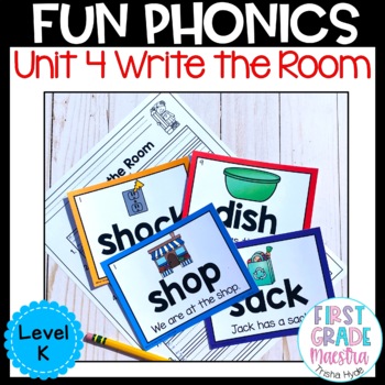 Preview of Fun Phonics Write the Room Digraph Level K Unit 4