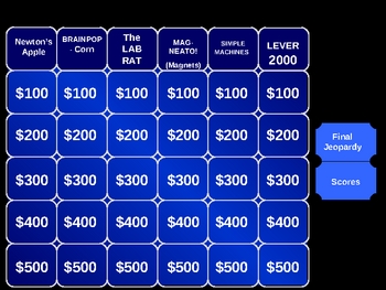 Preview of Fun Physical Science Review Jeopardy Powerpoint Game