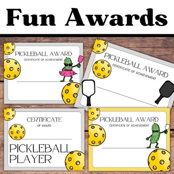 Preview of Fun Pickleball Award for Certificate of Excellence with Pickle Player