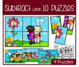 Fun Picture Scene Puzzles - Subtraction Facts within 10 - 