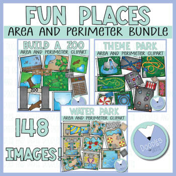 Preview of Fun Places- Area and Perimeter Clip Art, Real-Life Examples