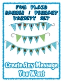 Fun Plaid Pennant Banner Set - Write any Message - all let